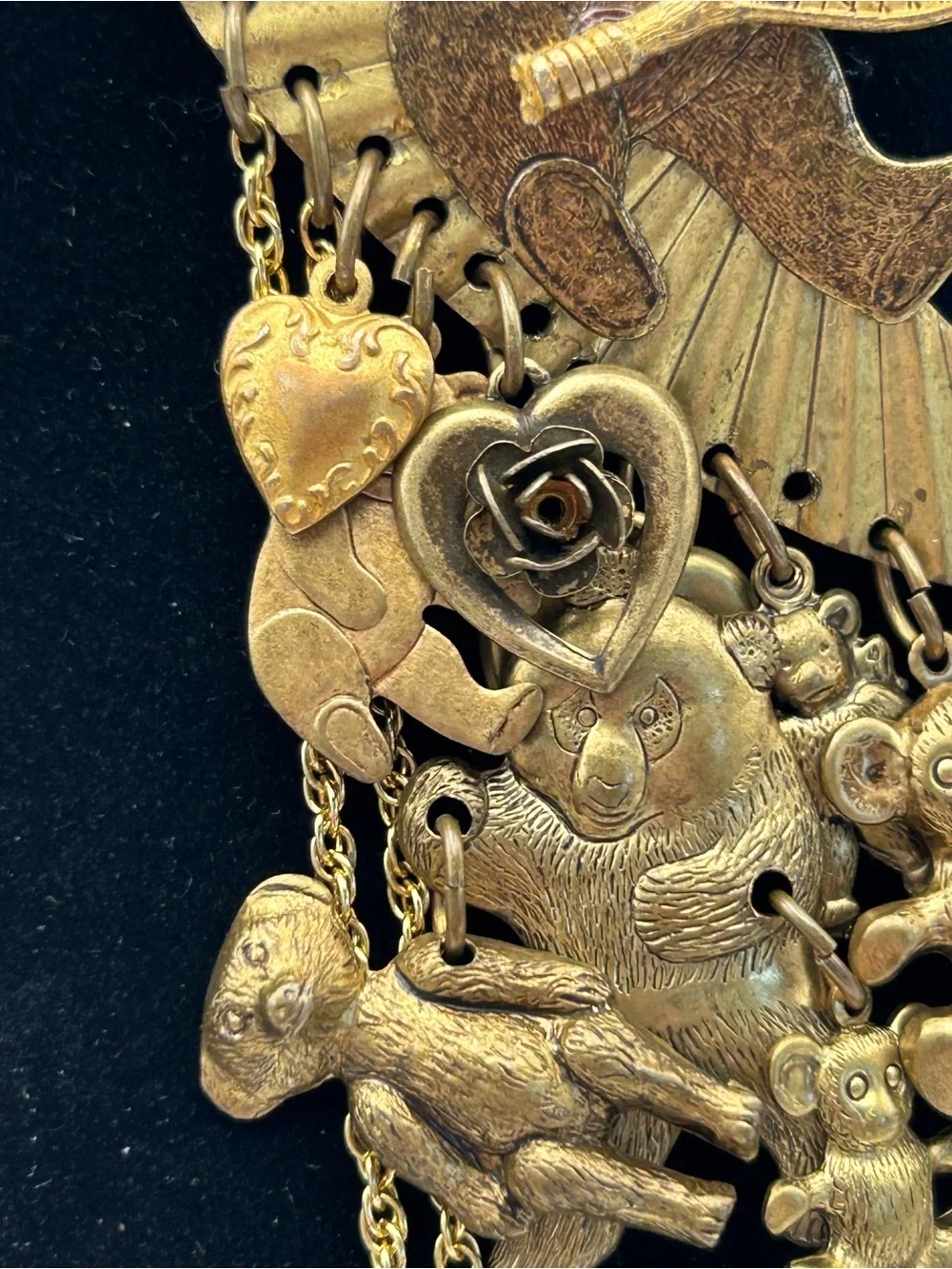 Gold-tone Dancing Couple Brooch Pin